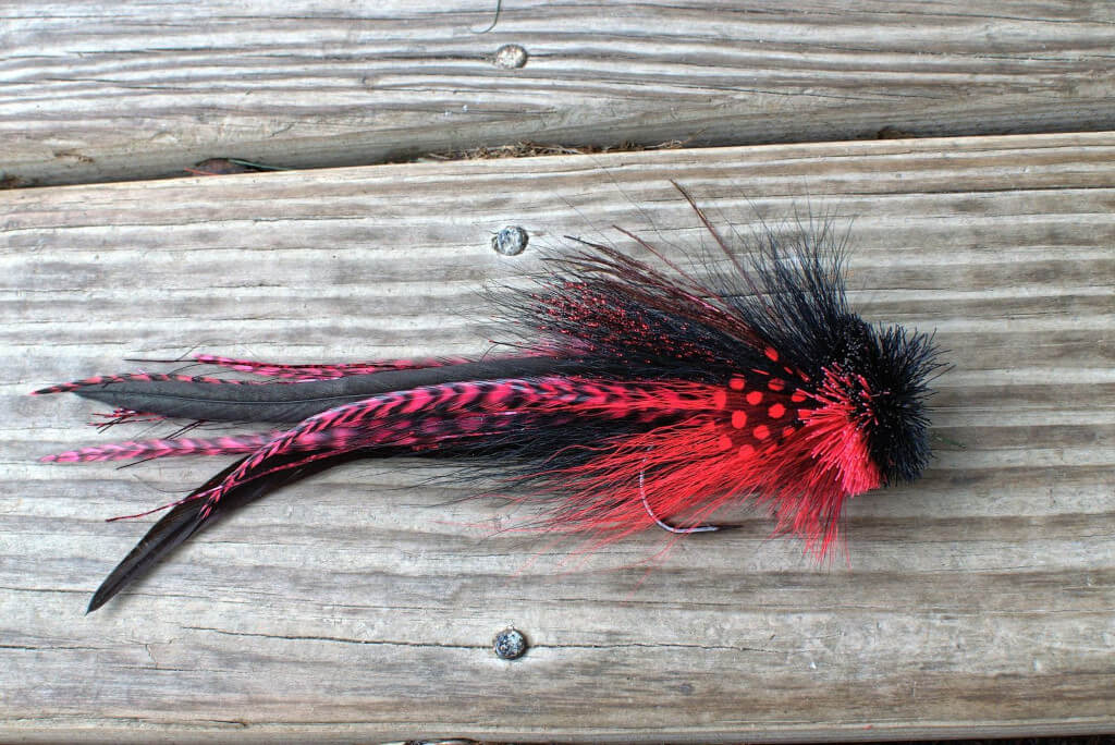 Black and Red Single Buford Musky Fly – Compact Streamer with Big Water Push
