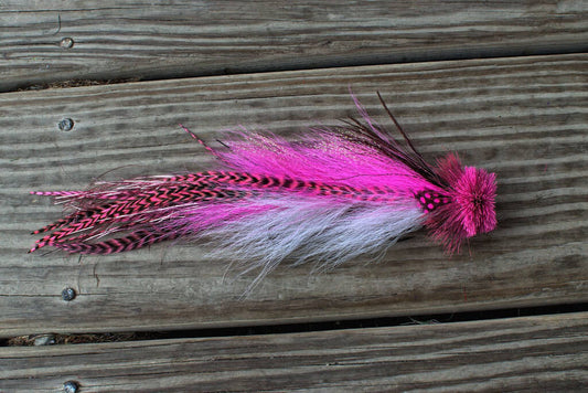 Pink and White Double Buford Musky Fly – High-Contrast Streamer for Stained Water