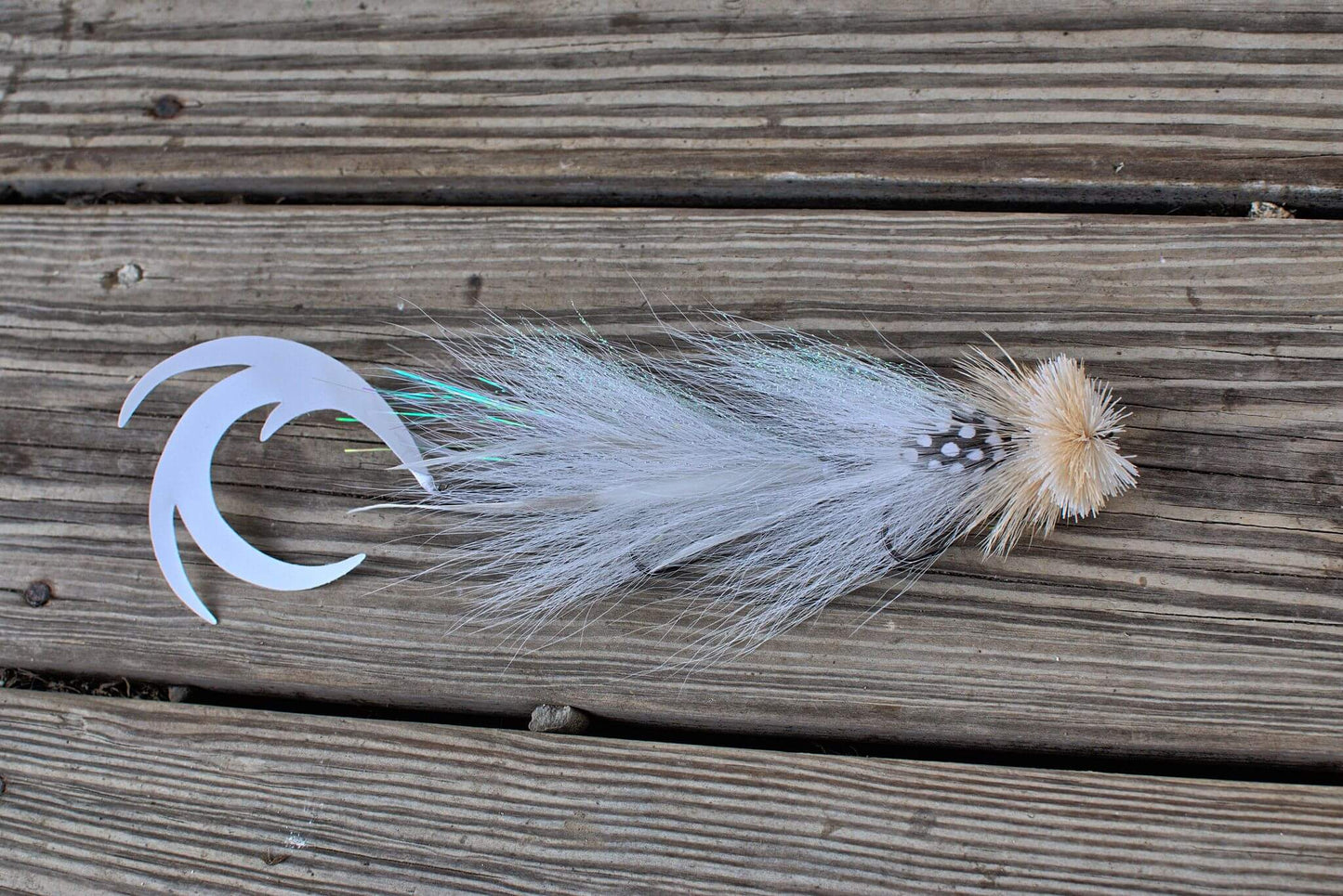White Double Dragon Tail Musky Fly – Maximum Visibility & Swim Action