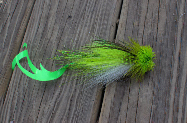 Chartreuse and White Single Dragon Tail Fly