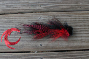 Black and Red Double Dragon Tail Musky Fly