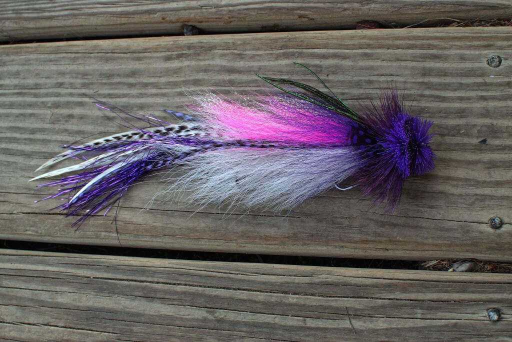 Pink, Purple, and White Double Buford Musky Fly