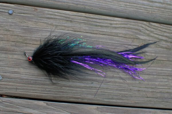 Black and Purple River Pig Musky Fly