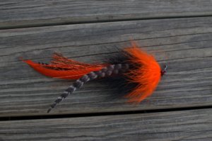 Black and Orange River Pig Musky Fly