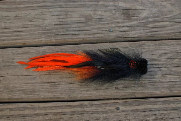 Black and Orange Double Buford Musky Fly